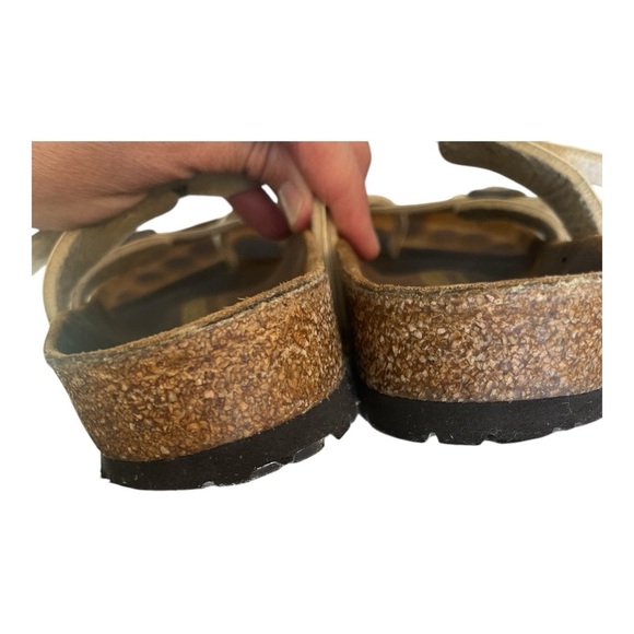 Birkenstock Cream and Brown Adjustable Sandals - Picture 8 of 13